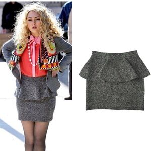 Topshop Tweed Peplum Mini Skirt